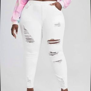 Shein White ripped jeans